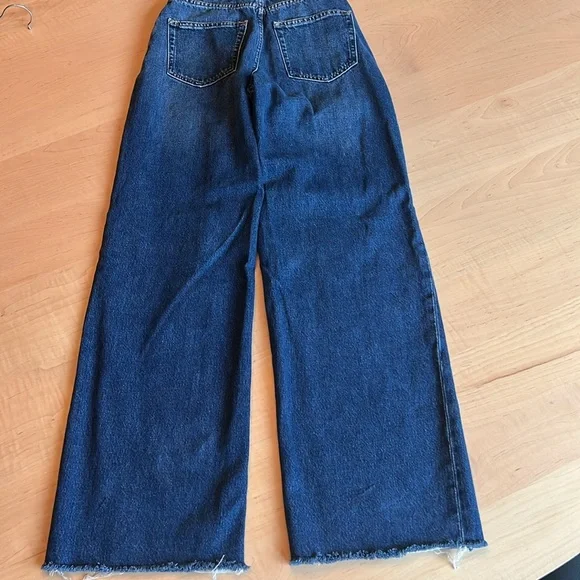 BUCK MASON Wide Leg Button Fly High Waisted Denim Deck Jean - Picture 3 of 10